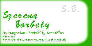 szerena borbely business card